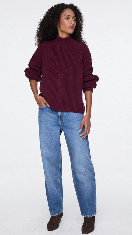 blusa tricot detalhes trançados animale jeans