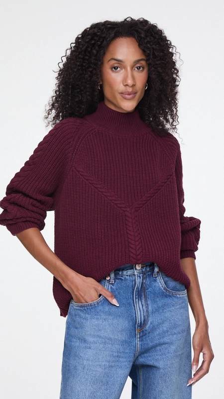 blusa tricot detalhes trançados animale jeans