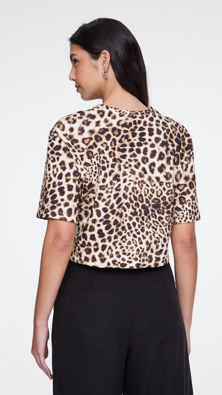 camiseta onça jungle animale jeans
