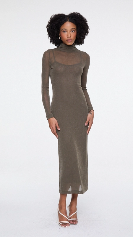 vestido midi tule com glitter animale jeans