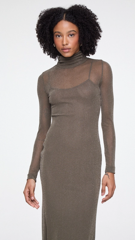 vestido midi tule com glitter animale jeans