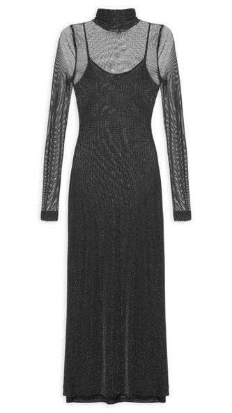 vestido midi tule com glitter animale jeans