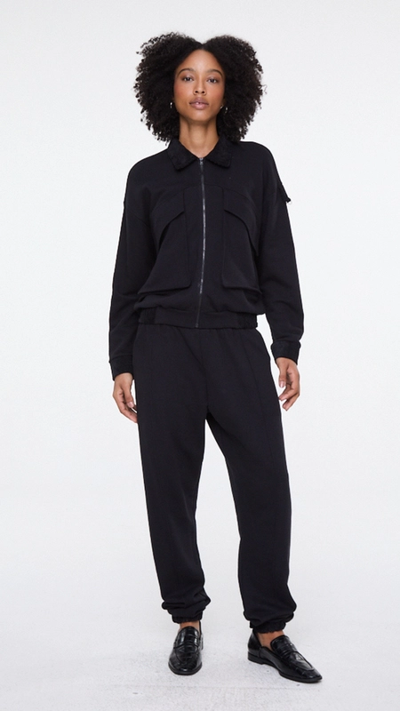 jaqueta moletom detalhes rib animale jeans cj