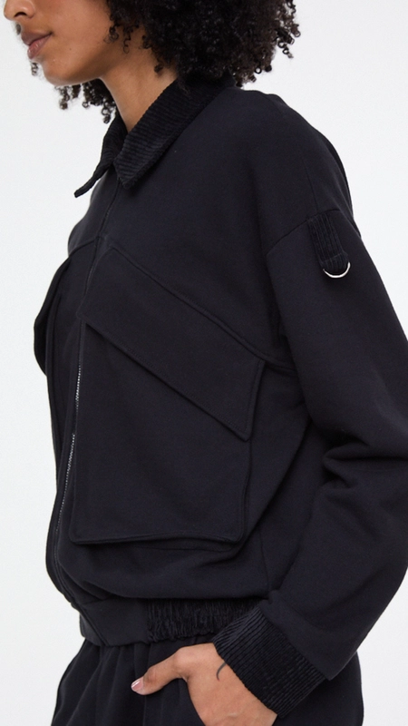 jaqueta moletom detalhes rib animale jeans cj