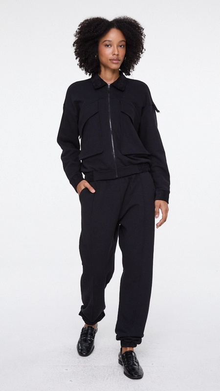 calça moletom detalhes rib animale jeans cj