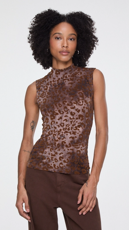 blusa devore onça sem manga animale jeans