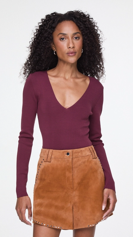 blusa tricot decote v animale jeans