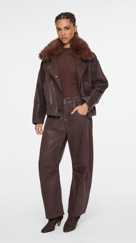 calça sarja ballon resinada animale jeans