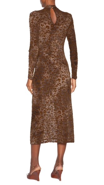 vestido midi devore onça ml animale jeans