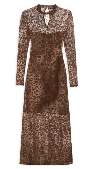 vestido midi devore onça ml animale jeans