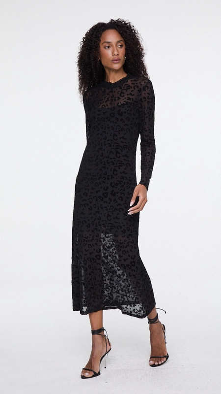 vestido midi devore onça ml animale jeans