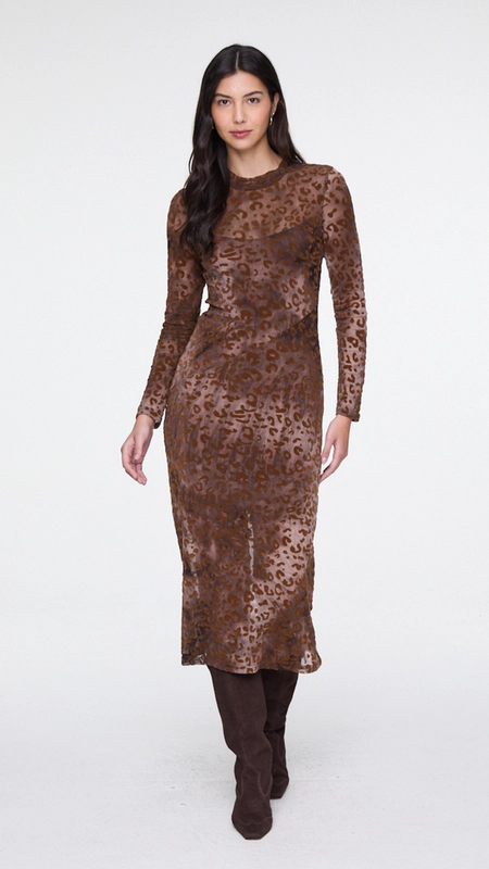 vestido midi devore onça ml animale jeans