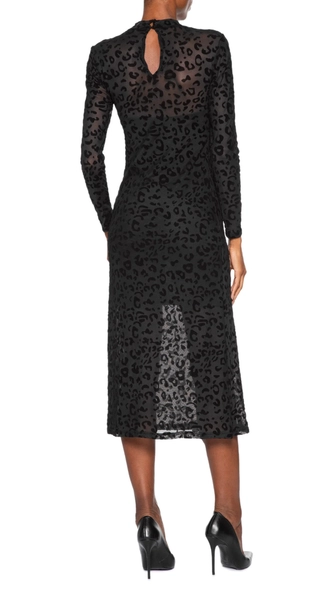 vestido midi devore onça ml animale jeans