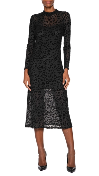 vestido midi devore onça ml animale jeans