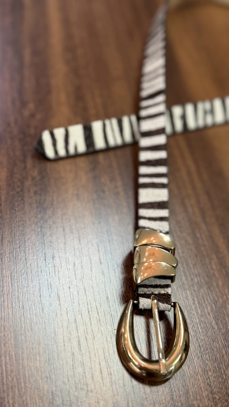 cinto couro zebra passante gold 2m