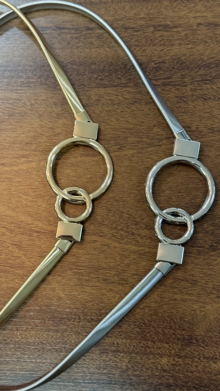 cinto metal flexível elos circle duplo