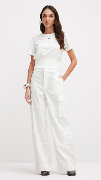 calça cargo reta ampla forum