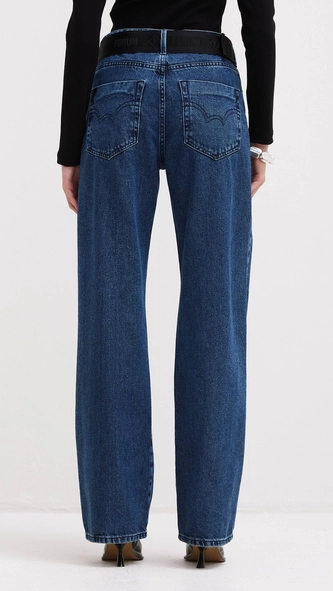 calça jeans raquel wide leg com cinto forum