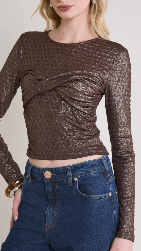 blusa metalizada texture glow forum