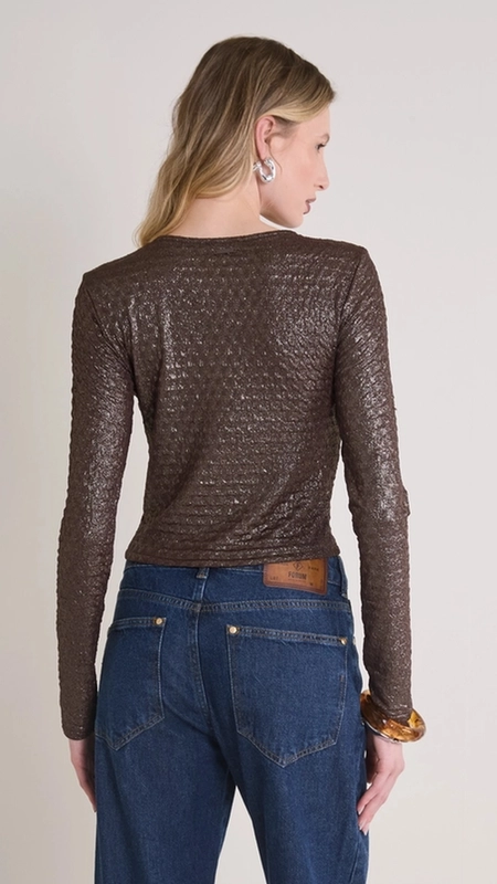 blusa metalizada texture glow forum