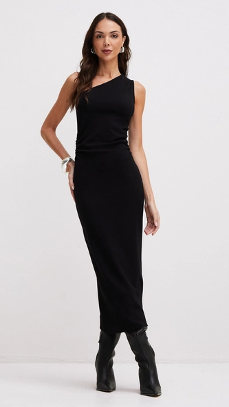 vestido midi um ombro forum