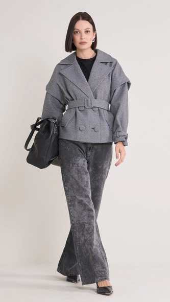 casaco transpassado com cinto forum