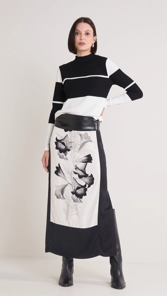 blusa tricô bicolor forum