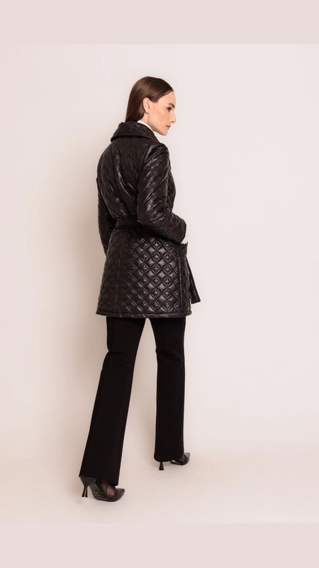 casaco 3/4 nylon matelasse borda barroca