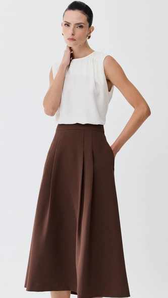 saia midi pregas elegance