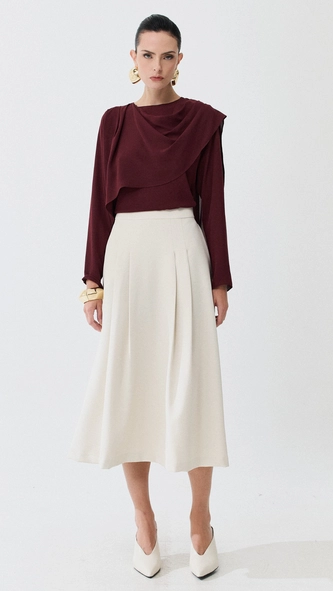 saia midi pregas elegance