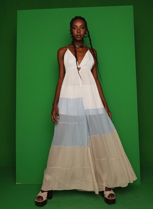 VESTIDO LONGO BICOLOR VESTIDO LONGO BICOLOR