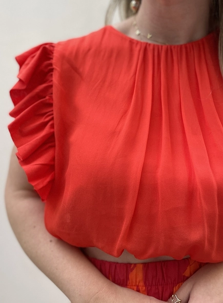 blusa open babado carol