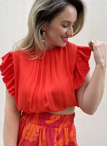 blusa open babado carol