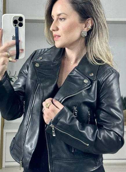 jaqueta biker pu