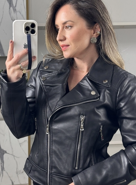jaqueta biker pu