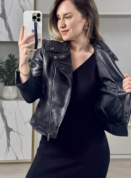 jaqueta biker pu