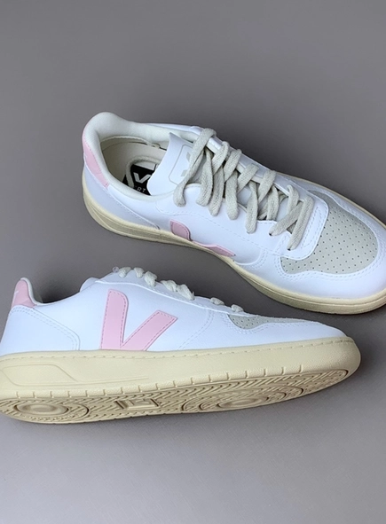 vert v10 branco e rosa claro vegano