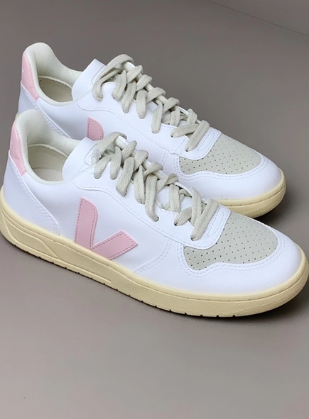 vert v10 branco e rosa claro vegano