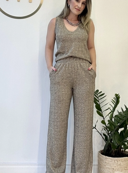 conjunto canelado mescla regata