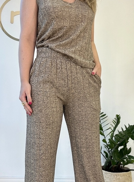 conjunto canelado mescla regata