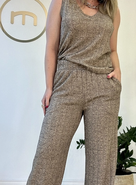 conjunto canelado mescla regata