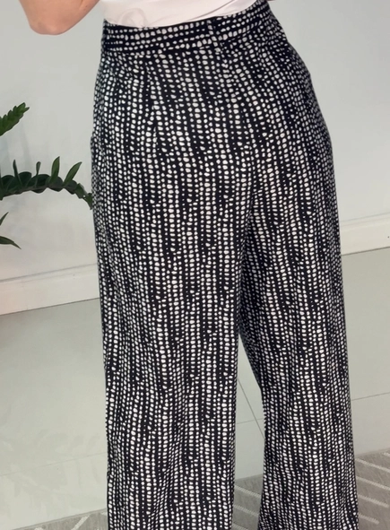 calça pantalona viscose poá animale