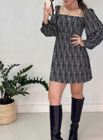 vestido curto lastex poá animale