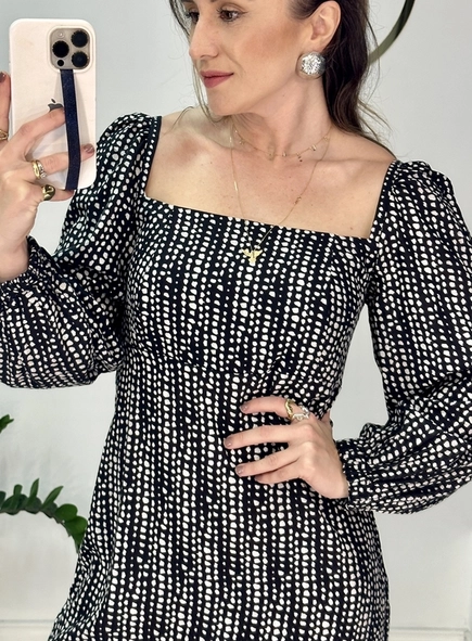 vestido curto lastex poá animale