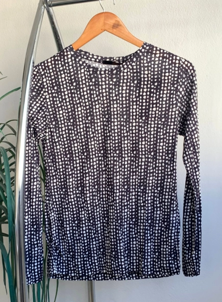 blusa manga longa poá animale
