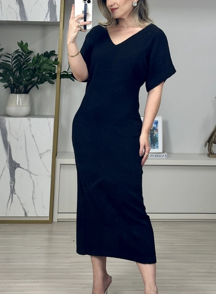 vestido midi tricô silvia