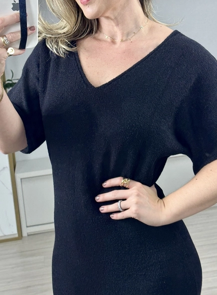 vestido midi tricô silvia
