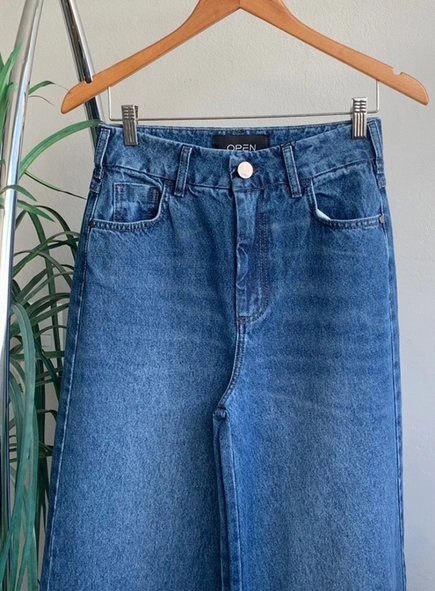 calca jeans pantalona open