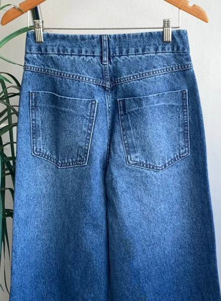 calca jeans pantalona open