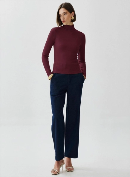 Blusa malu manga longa gola alta